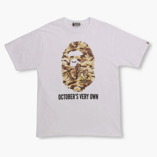 Bape X Ovo Woodland Camo Ape Head T-shirt White