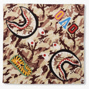 Bape X Ovo Woodland Camo Shark Bandana Beige