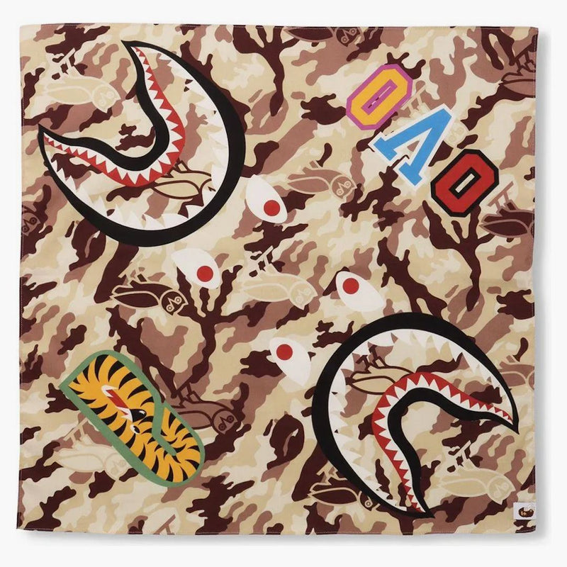 BAPE X OVO WOODLAND CAMO THARK BANDANA BEIGE