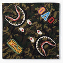 Bape X Ovo Woodland Camo Shark Bandana Green