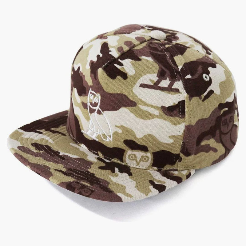BAPE X OVO Woodland Camo Snapback Cap beige
