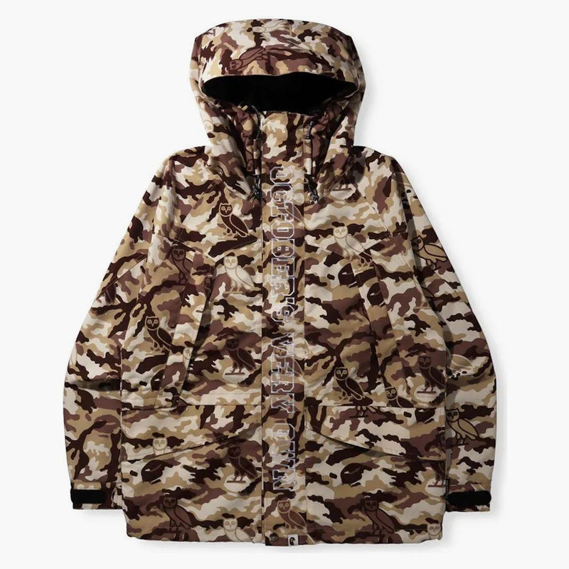 BAPE X OVO WOODLAND CAMO Snowboardová bunda Beige