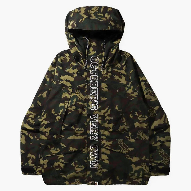 BAPE X OVO WOODLAND CAMO Snowboardová bunda zelená