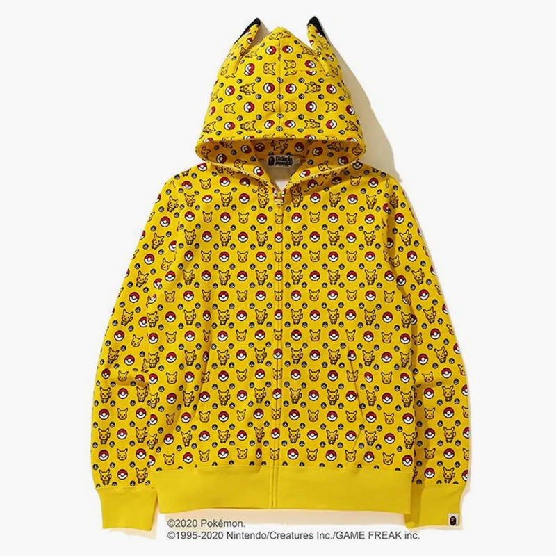 Bape X Pokemon Full Zip Hoodie Yellow