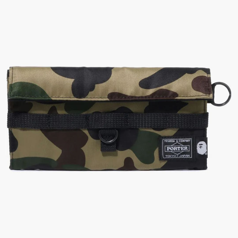 Bape X Porter 1st Camo Long Wallet Green