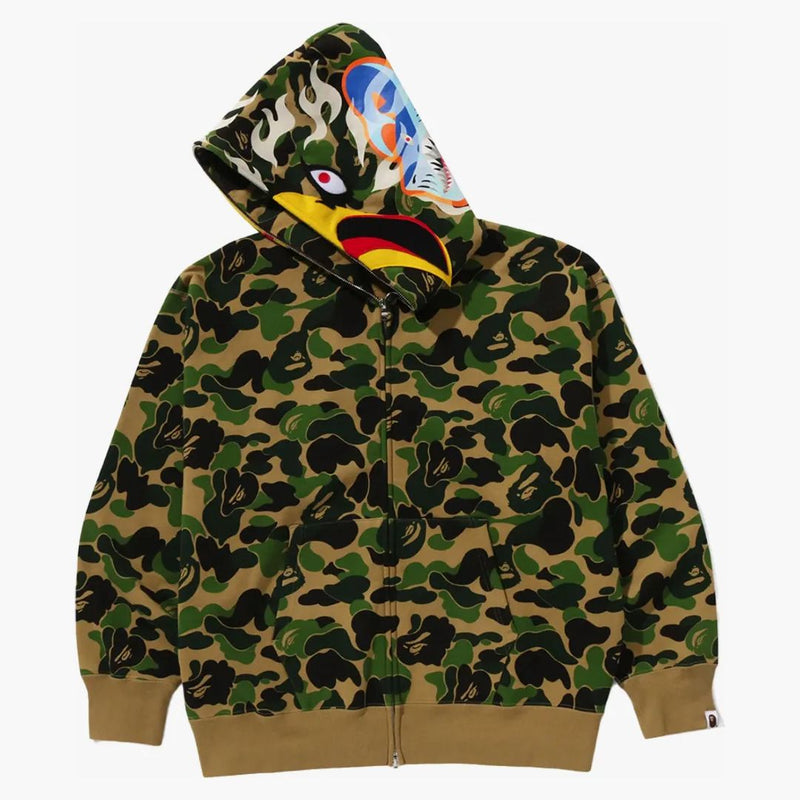 Bape x readymade abc camo eagle uvolněně fit plné zip mikina zelená