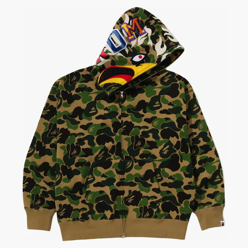 Bape x readymade abc camo eagle uvolněně fit plné zip mikina zelená