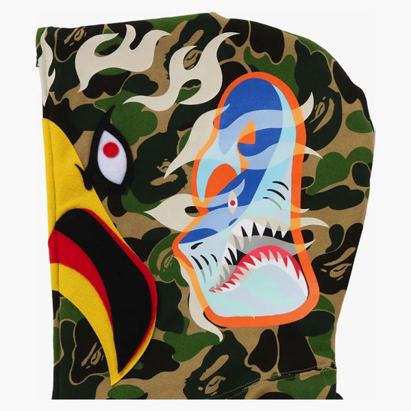 Bape x readymade abc camo eagle uvolněně fit plné zip mikina zelená