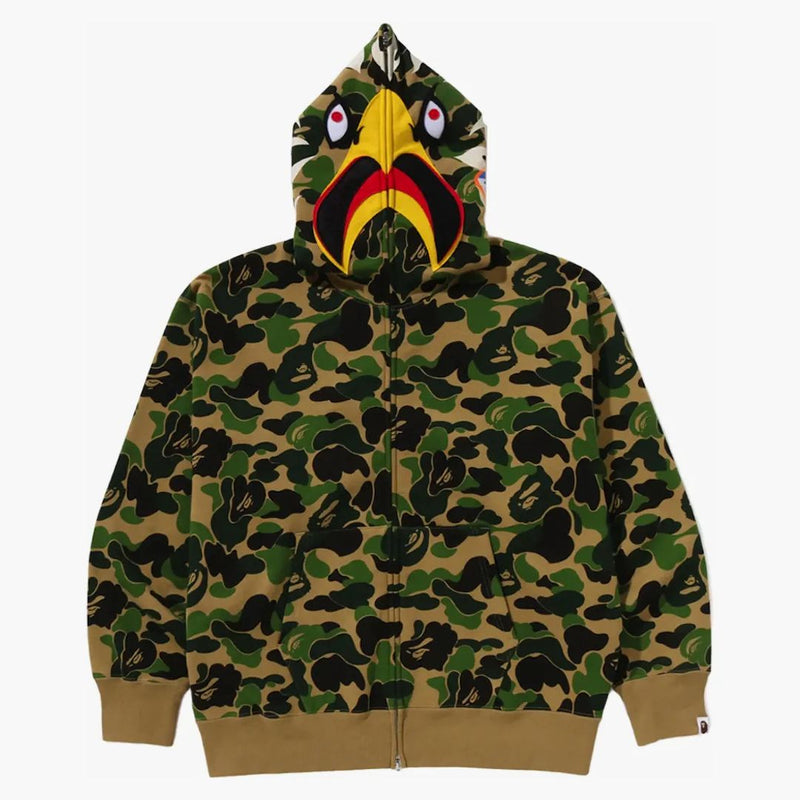 Bape x readymade abc camo eagle uvolněně fit plné zip mikina zelená