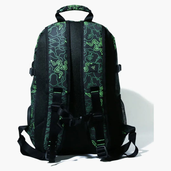 Bape X Razer A Bathing Ape Neon Camo Backpack Green