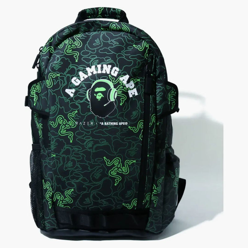Bape X Razer A Bathing Ape Neon Camo Backpack Green