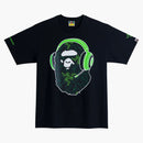 Bape X Razer Neon Camo Ape Head Tee Black Green