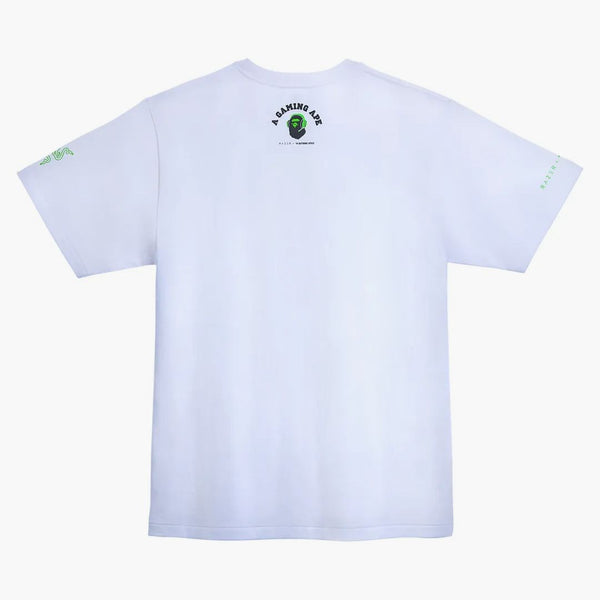 BAPE X Razer Neon Camo Ape Head Tee White Green
