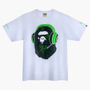 Bape X Razer Neon Camo Ape Head Tee White Green