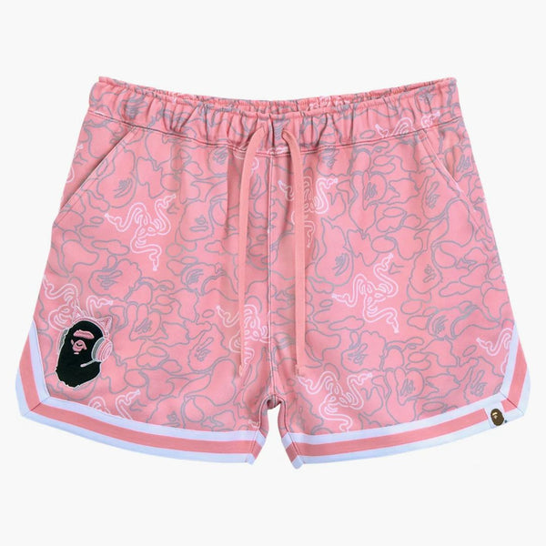 BAPE X Razer Neon Camo Basketball Sweat Shorts Pink