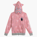 Bape X Razer Neon Camo Shark Full Zip Hoodie Pink