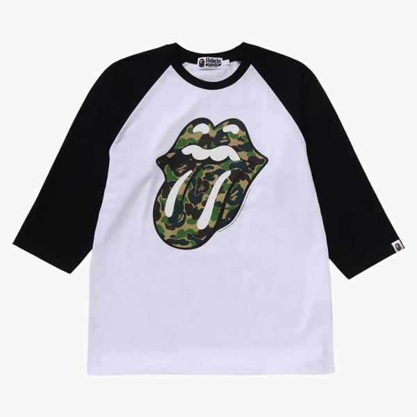 BAPE X Rolling Stones 3/4 Sleeve Tea Black