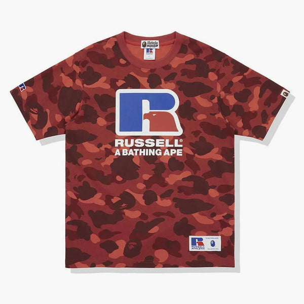 Bape X Russell Color Camo Tea Red