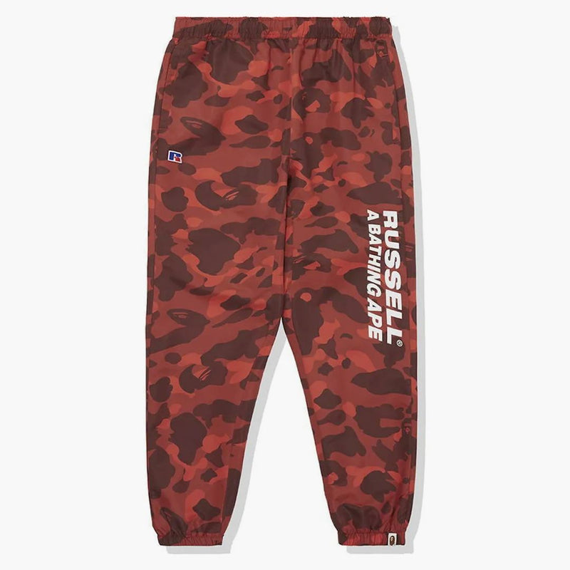 Bape X Russell Color Camo Track Pants Red