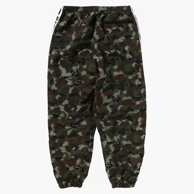 Bape X Saint Mxxxxxx Heart Camo Track Pants Olive
