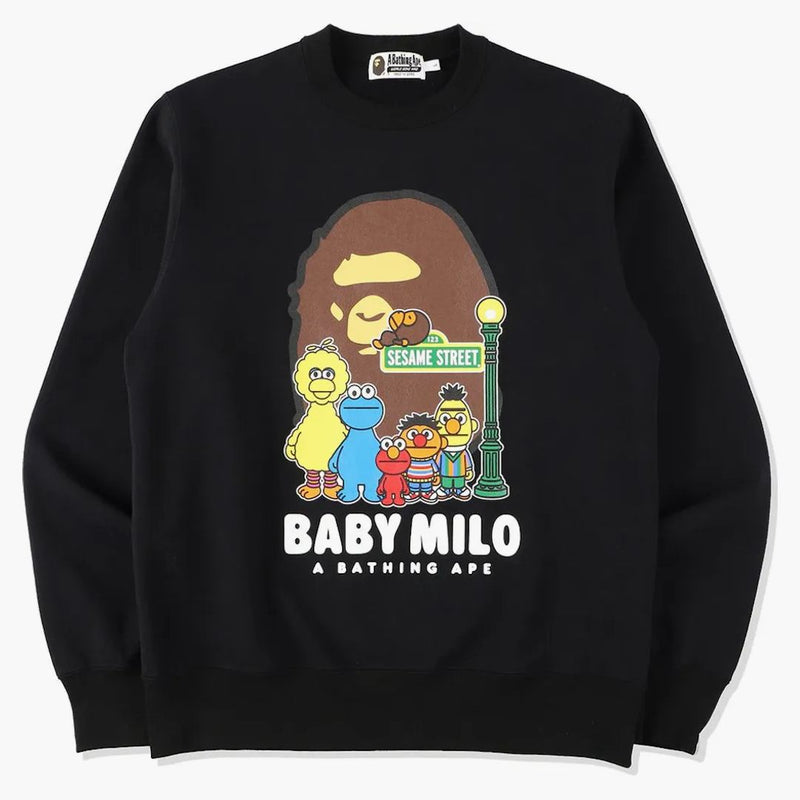 Bape X Sesame Street Crewneck Black