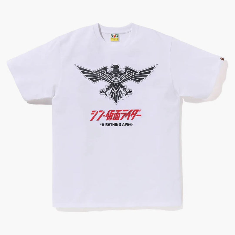 Bape X Shin came rider shocker emblem tea white black