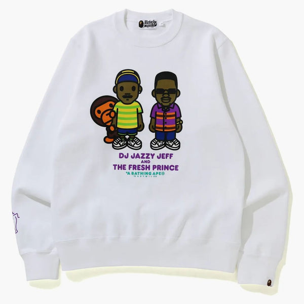 Bape X The Fresh Prince & DJ Jazzy Jazzy Jeff Baby Milo Crewneck White