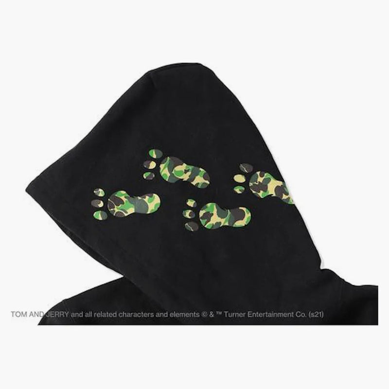 Bape X Tom and Jerry Footprints Pullover Hoodie Black