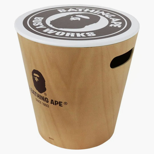 Bape X Umbra Wooden Storage Stool Beige
