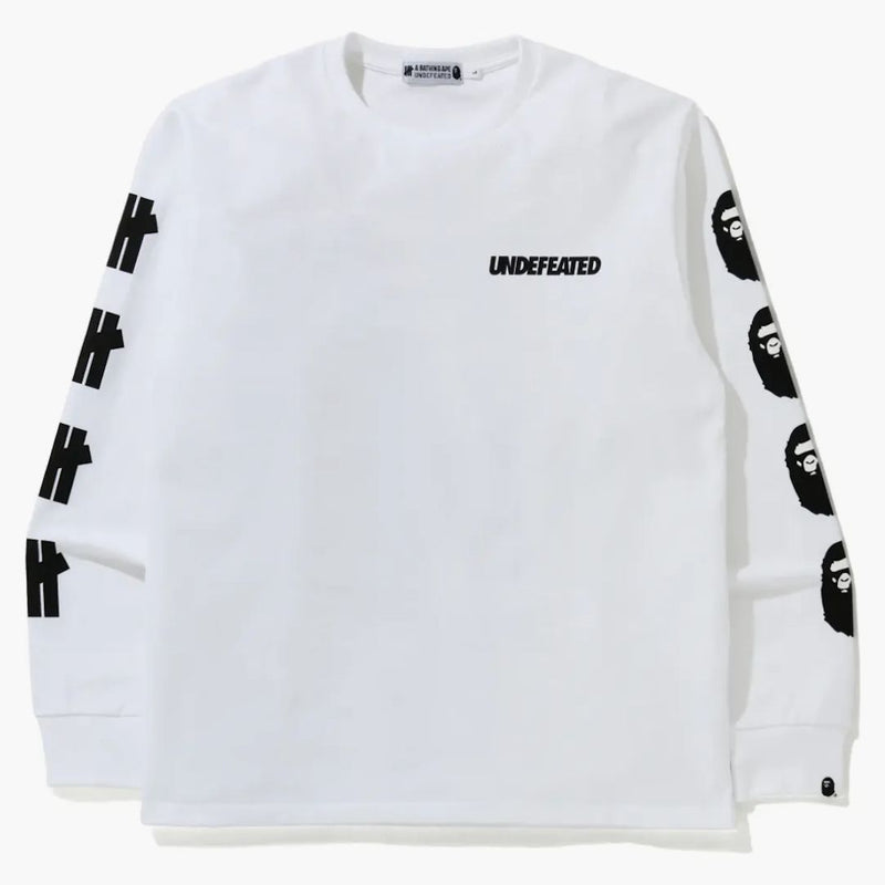 Bape X Undefeated 2 Long Sleeve Tea White