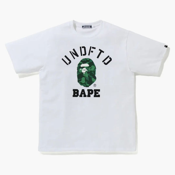 Bape x undefeated college tea white white