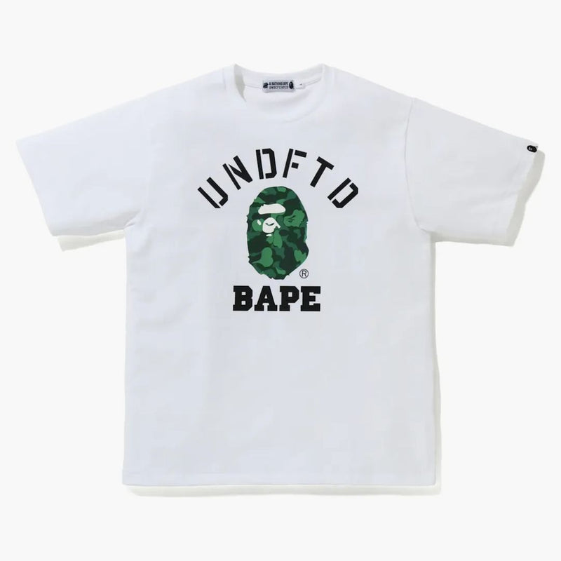 Bape x undefeated college tea white white