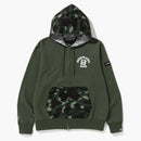 BAPE X obesegrad färg camo avslappnad zip hoodie grön