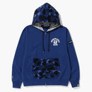 Bape X undefeated Color Camo Relaxed Zip Hoodie Navy
