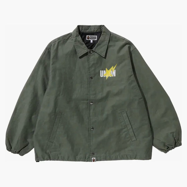 Bape X Union Pigment Dyed Coach Jacket Olivedrab