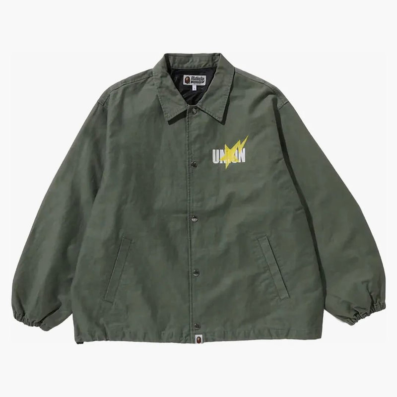 Bape X Union Pigment Dyed Coach Jacket Olivedrab