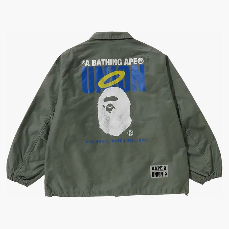 Bape X Union Pigment Dyed Coach Jacket Olivedrab