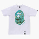 Bape X Van Gogh Museum Ape Head Canvas Art Vi Tee White