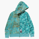 Bape X Van Gogh Museum Shark Full Zip Hoodie Sax