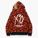 Bape x Xo Camo Shark Full Zip Hoodie Orange