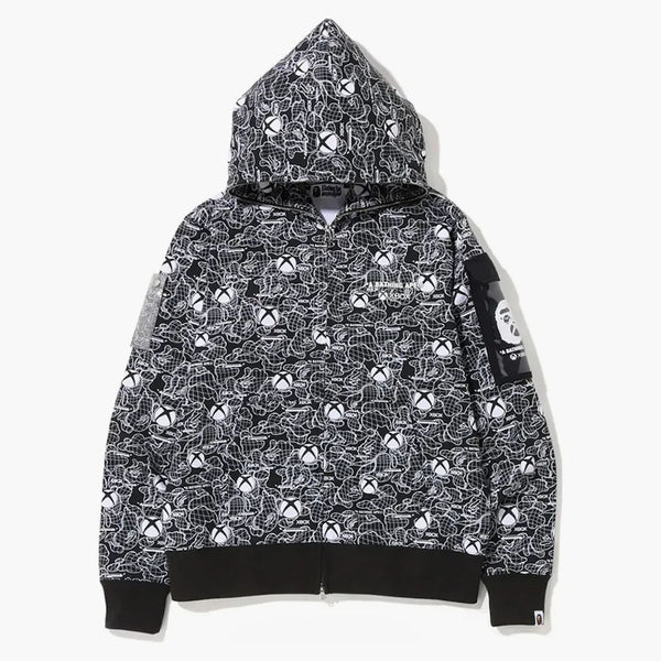 BAPE X Xbox Camo Full Zip Hoodie Black