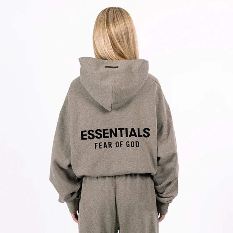 Fear Of God Essentials Fleece Hoodie (fw24) Heather Gray