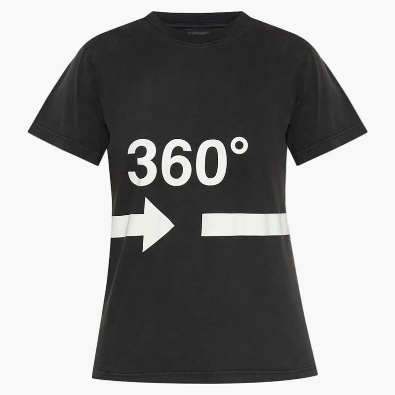 Camiseta de estampado de flecha Balenciaga 360 grados Blanco/blanco