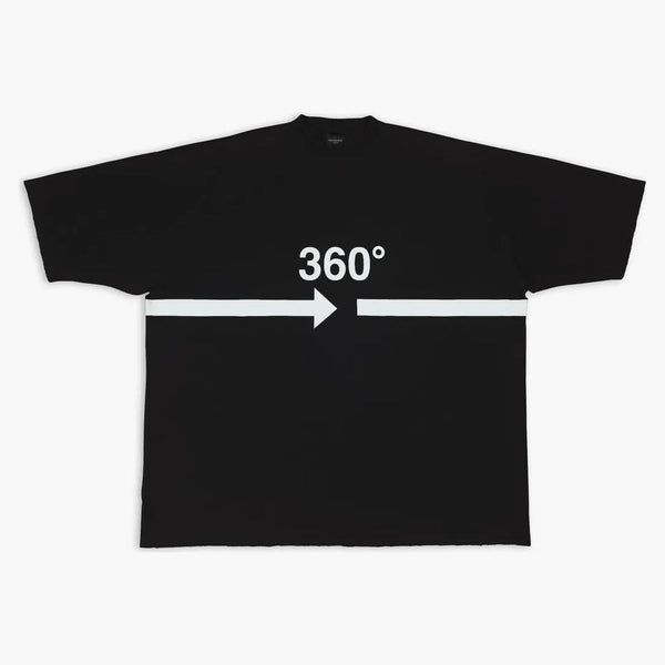 Balenciaga 360 Camiseta de gran tamaño tubular negro
