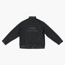 Balenciaga 3b Sports Icon Large Fit Japanese Denim Jacket Black/black Logo