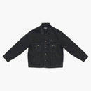 Balenciaga 3b Sports Icon Large Fit Japanese Denim Jacket Black/black Logo