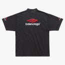 Balenciaga 3B Camiseta de icono deportivo negro/rojo/blanco