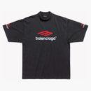 Balenciaga 3B Camiseta de icono deportivo negro/rojo/blanco
