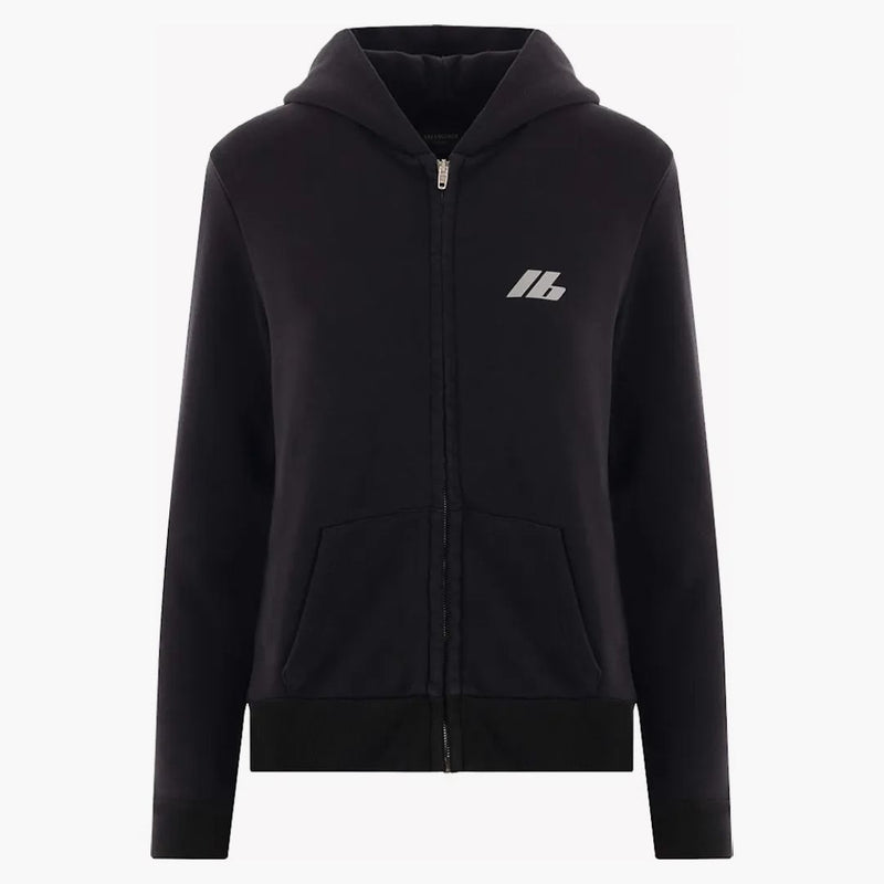 Balenciaga Activewear Jersey Full-zip Hoodie Black