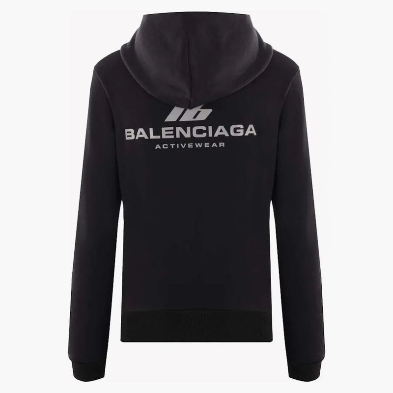 Balenciaga Activewear Jersey Full-zip Hoodie Black